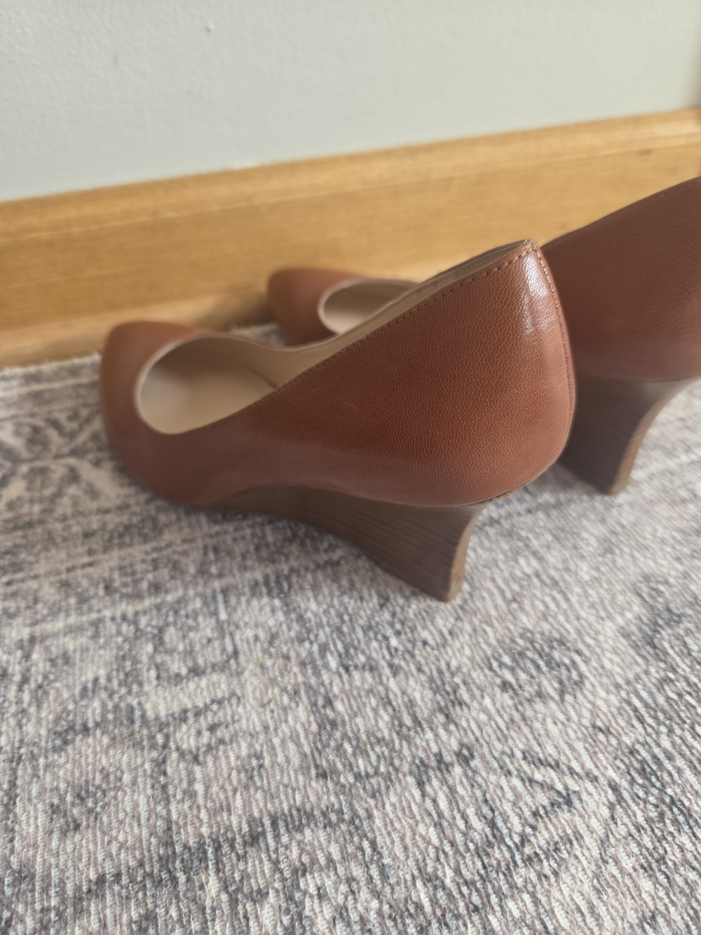 Franco Sarto Cognac Pointed-Toe Leather Pumps - Picture 6 of 7